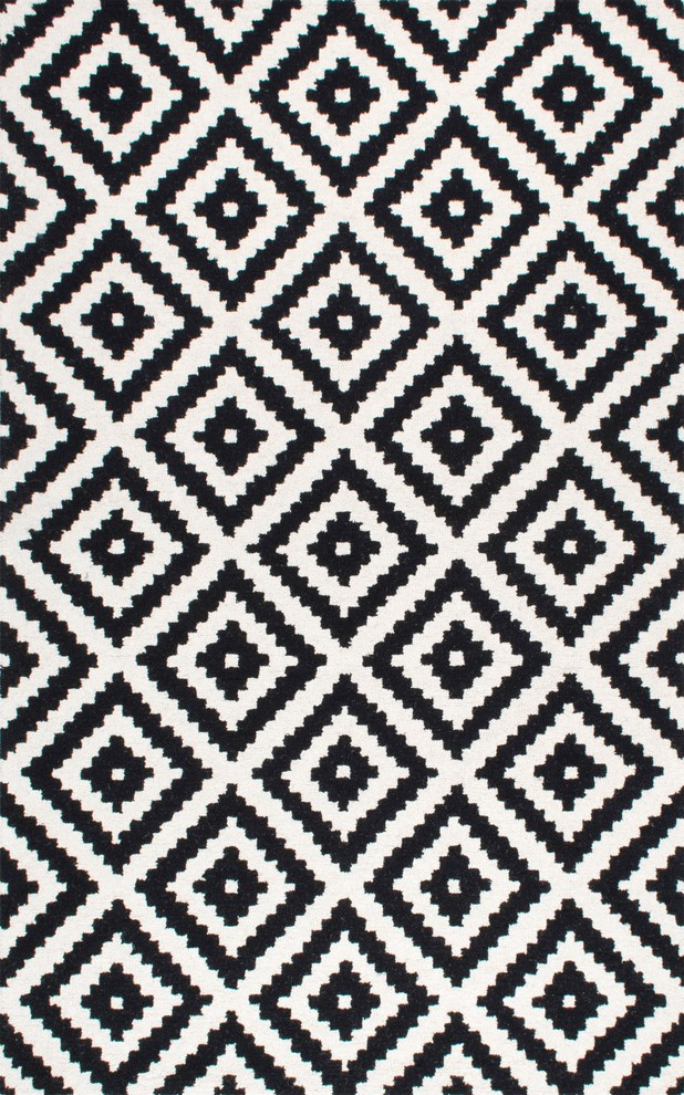 nuLOOM Hand-Tufted Geometric Tuscan Rug, Black, 6'x9'