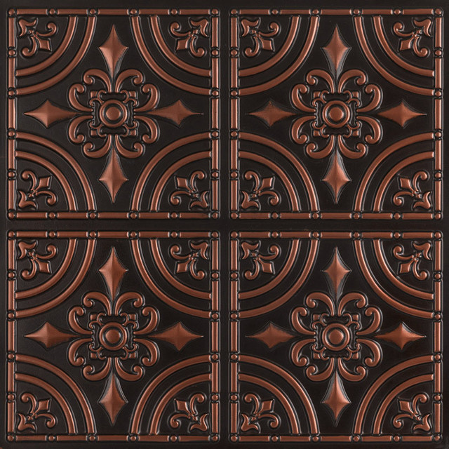 Wrought Iron Faux Tin Ceiling Tile Glue Up 24 X24 205 Wrought Iron Faux Tin Ceiling Tile Glue Up 24 X24 205 Traditional By Decorative Tiles Inc