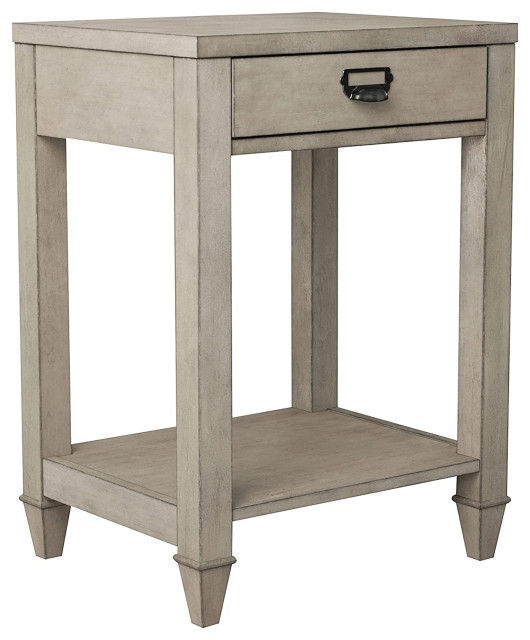 Solid Wood End Table with Drawer and Storage Shelf - Contemporary ...