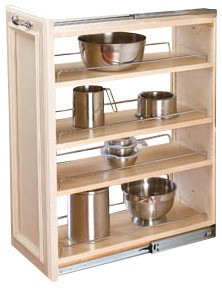 Rev-A-Shelf 432-BF-9C 9" Wood Base Cabinet Pullout Filler, Adjustable Shelves