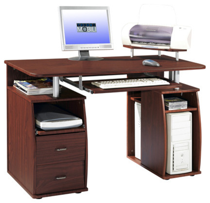 Techni Mobili Complete Computer Workstation Desk With Storage Techni Mobili Dual Pedestal Computer Desk
