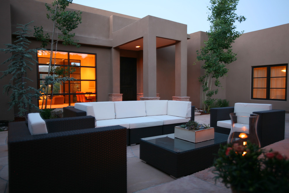 Design ideas for a contemporary patio in Albuquerque.