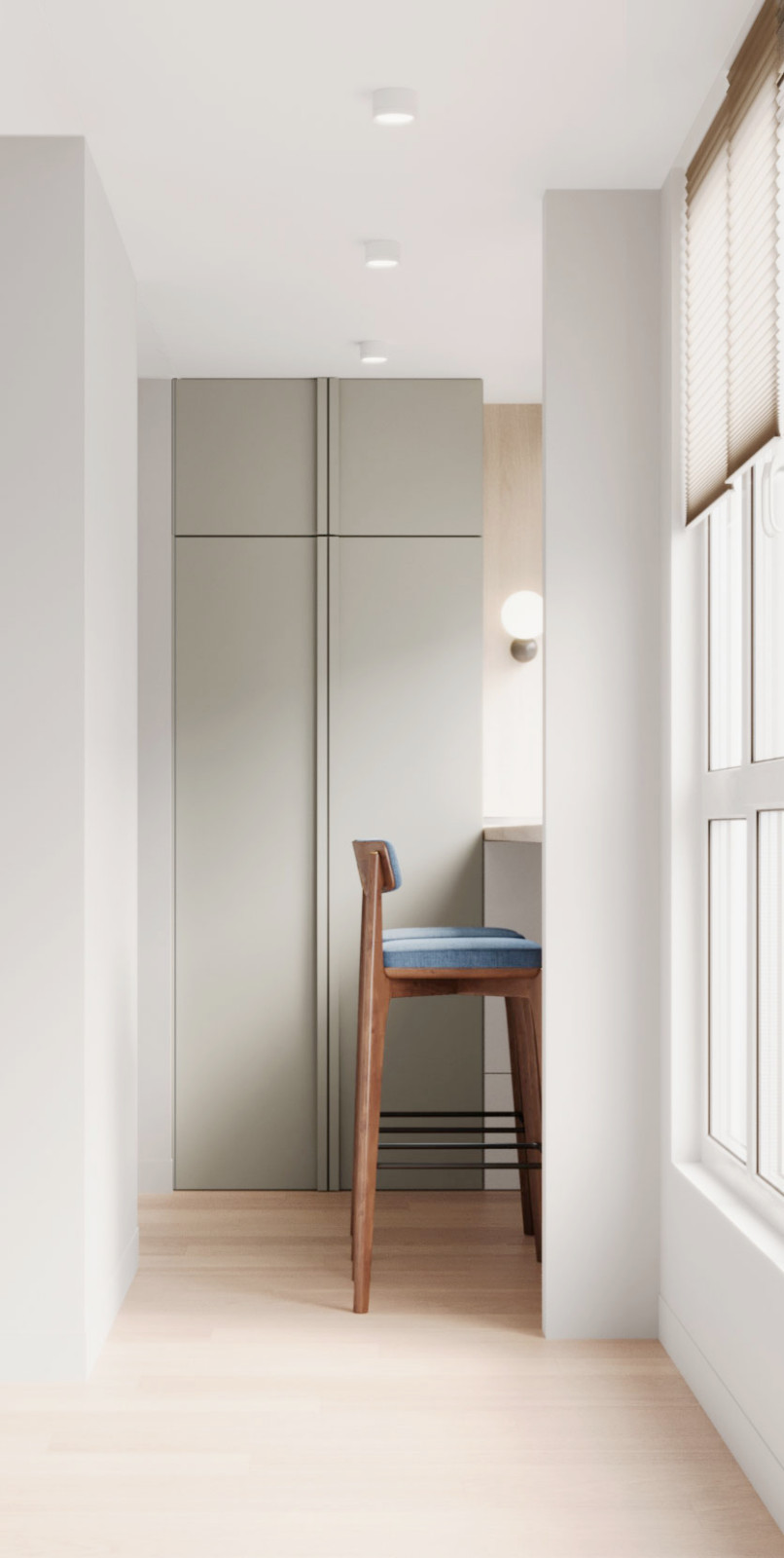 Современный интерьер с яркими акцентами и геометрическими формами