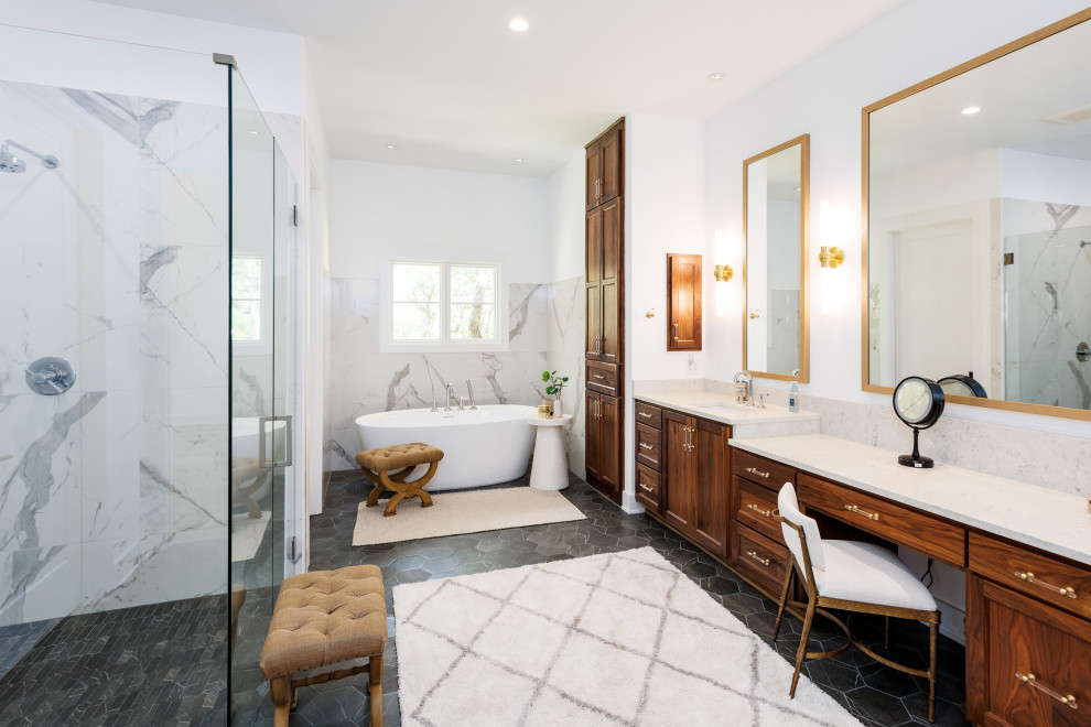Inspiration for a transitional bathroom remodel in Austin