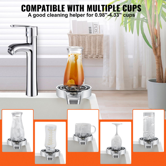 Cuphuzz VEVOR Glass Rinser 10 Spraying Jets 360 Rotating ABS Cup Washer & Cup ...