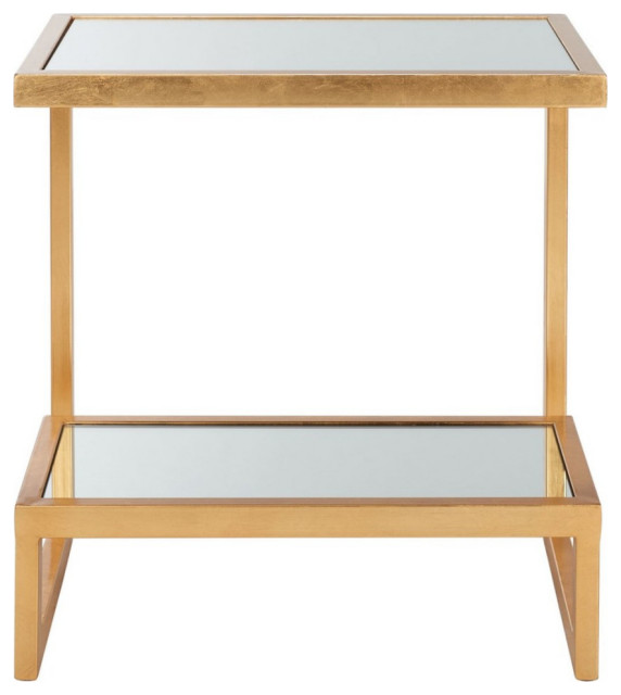 Camila Mirror Top Gold Accent Table Gold Contemporary Side Tables