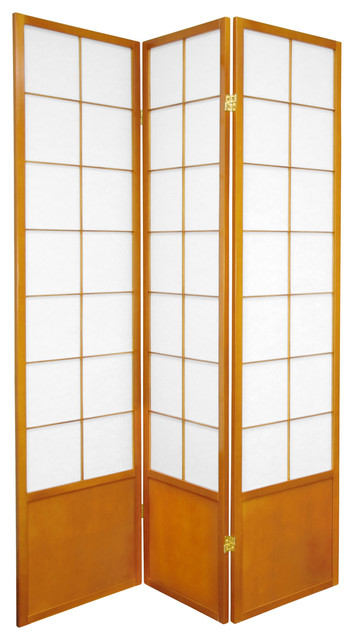 6' Tall Zen Shoji Screen, Honey, 3 Panels