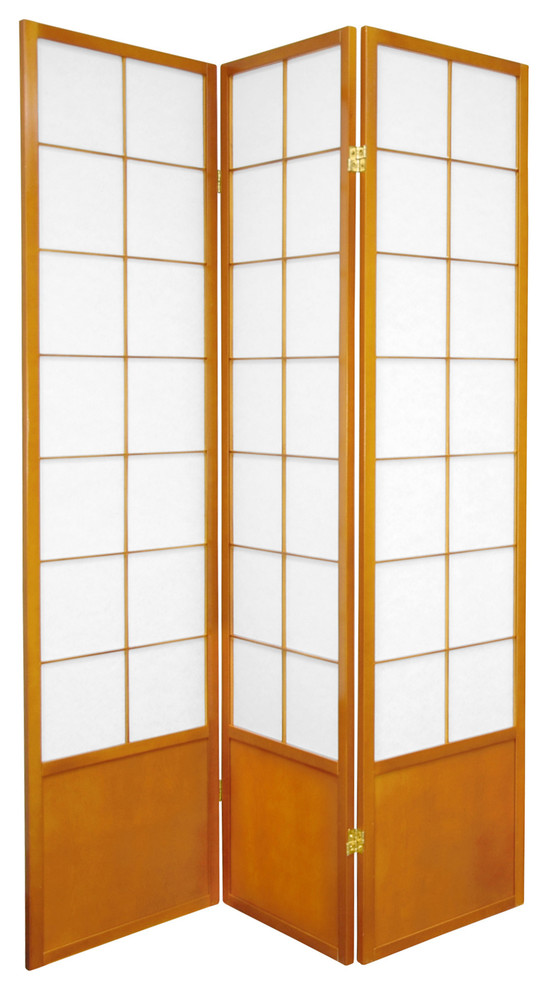 6' Tall Zen Shoji Screen, Honey, 3 Panels