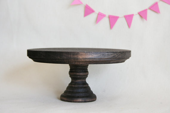 Small Dark Wood Cake Stand by A Fabulous Fete