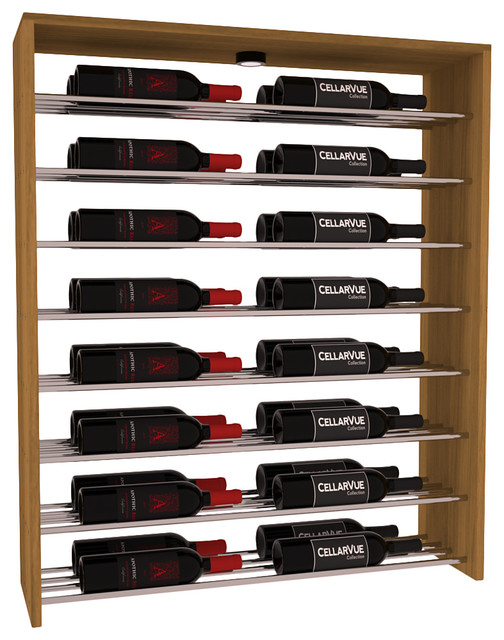 CellarVue Ponderosa Pine Horizontal Wine Rack Double, Pine Unstained