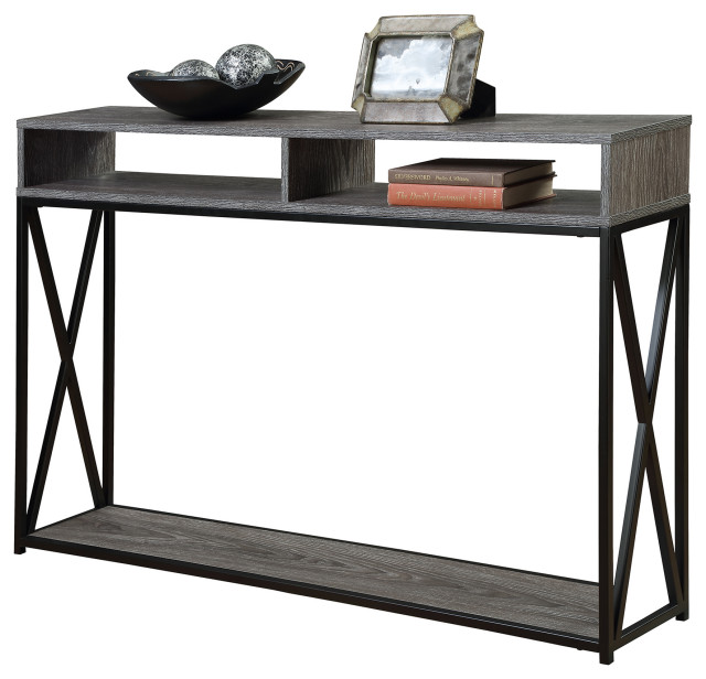 Convenience Concepts Tucson Deluxe Gray And Black Console Table R40219