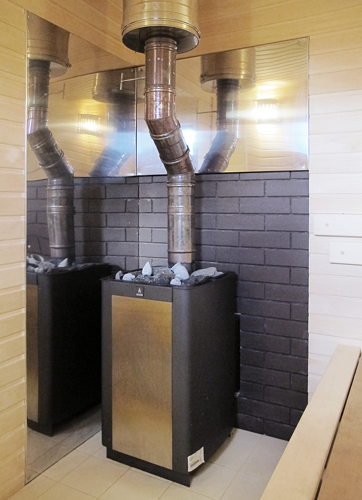 Одноэтажный загородный дом с баней