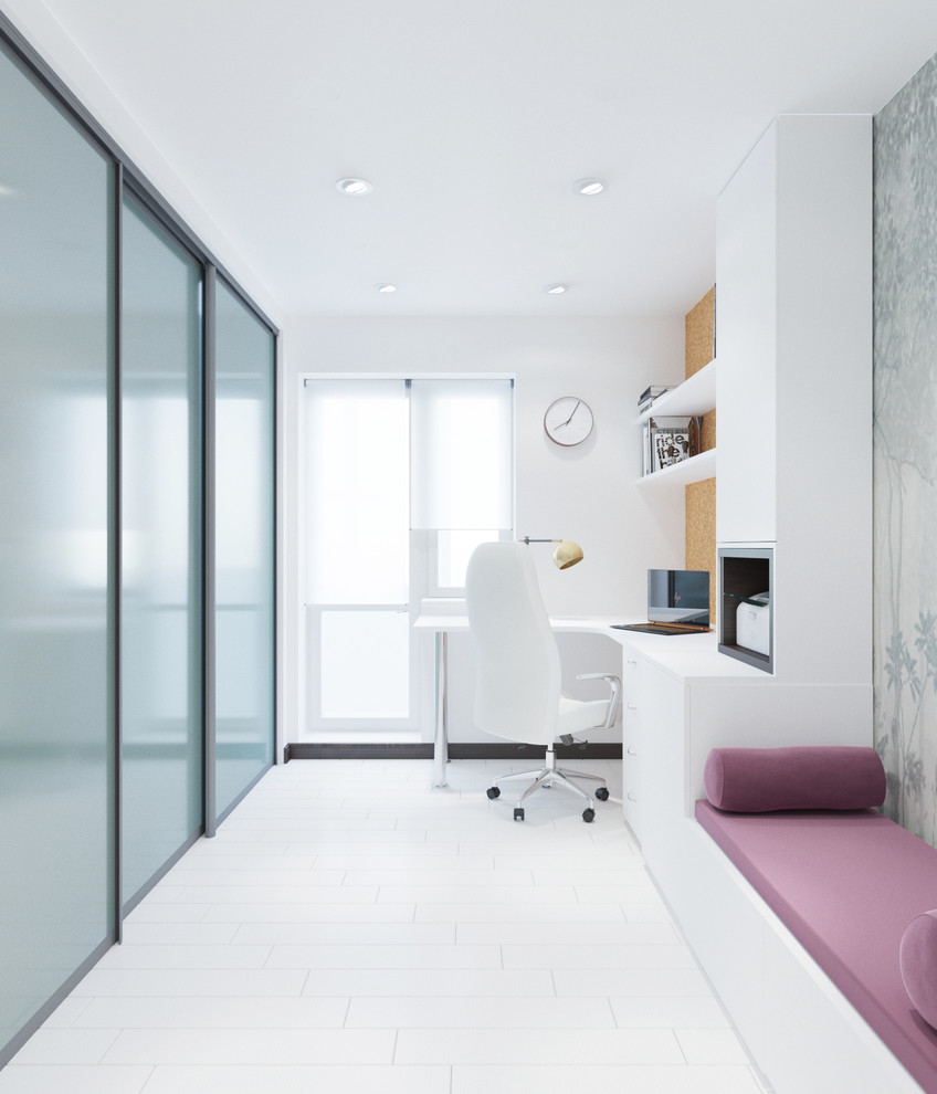 Кабинет-гардеробная "Таинственный лес" 3-хкомнатная квартира для современной дев