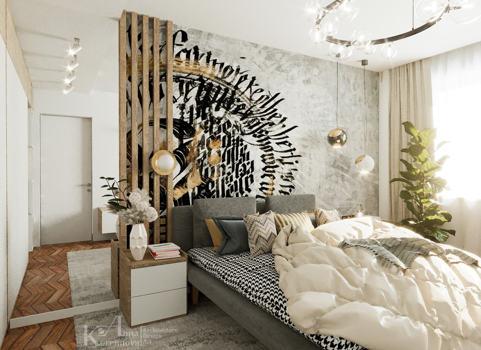 Дизайн спальни в проекте квартиры Colored City