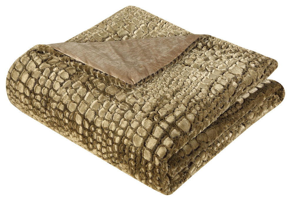 Alligator Gold Queen, 7-Piece Comforter Set