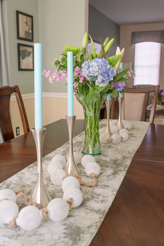 Example of a mid-sized beach style dining room design in Baltimore