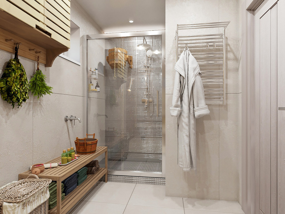 душевая в сауне в КП Алые паруса