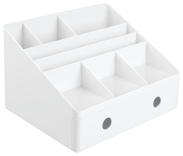 Idesign Linus Desk Organizer With Drawers White Contemporary Idesign Linus Desk Organizer With