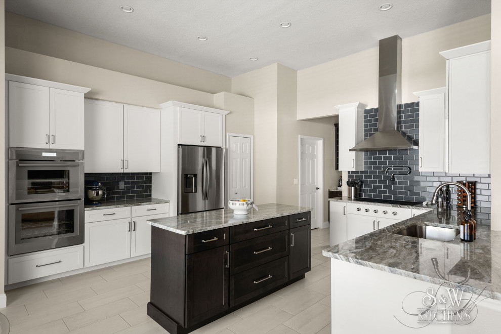 Example of a transitional kitchen design in Orlando