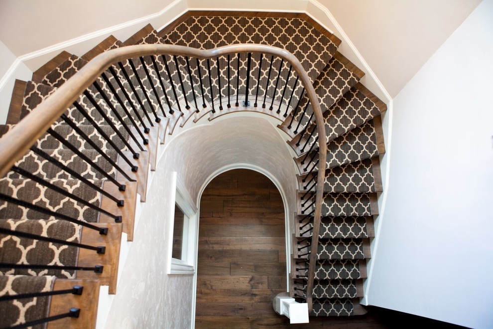 Inspiration for a large transitional staircase in Atlanta.