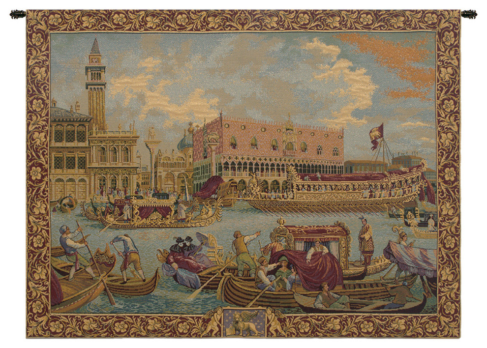 Bucintoro Italian Wall Hanging Tapestry Traditional Tapestries by