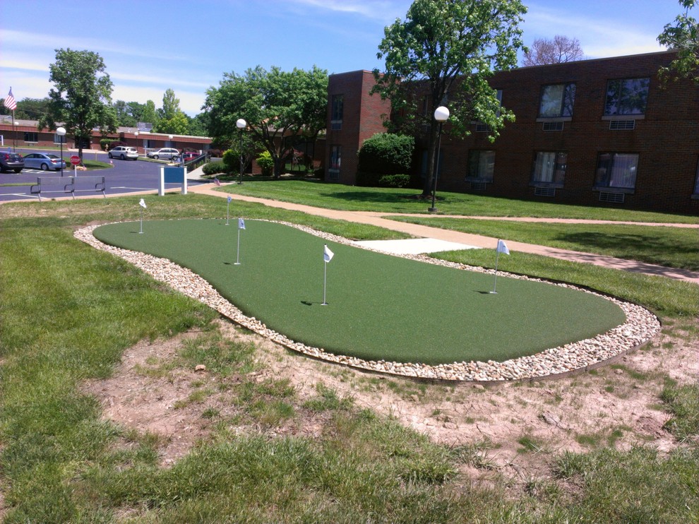 This is an example of a traditional courtyard outdoor sport court in St Louis.
