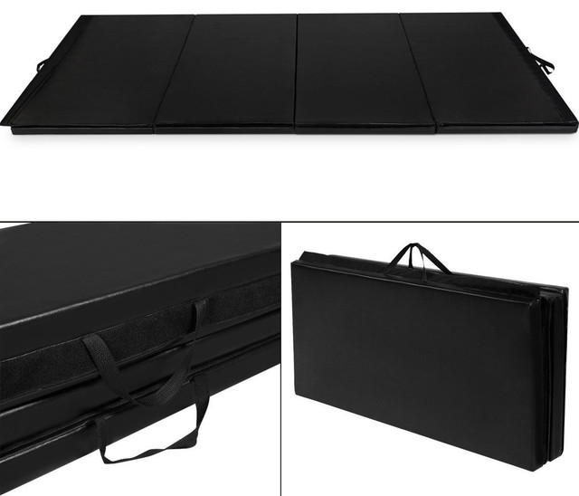 Costway Black 4 X10 X2 Thick Folding Panel Gymnastics Mat Fitness