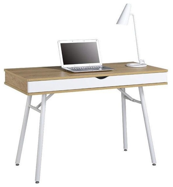 Modern Heavy Duty Laptop Computer Desk With Storage Drawer In Pine Modern Heavy Duty Laptop Computer Desk With Storage Drawer In Pine Wood Finish Midcentury Desks And Hutches By Hilton Furnitures