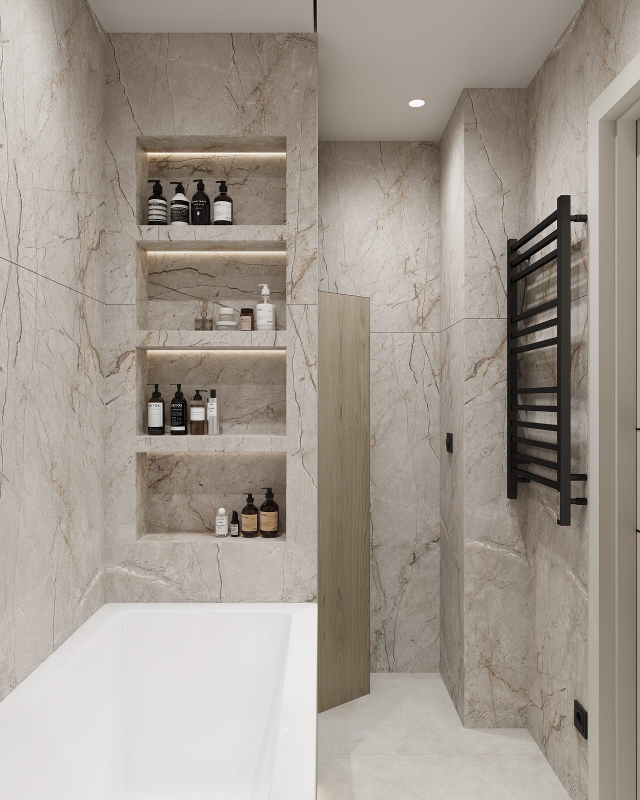 Дизайн санузла в теплых тонах