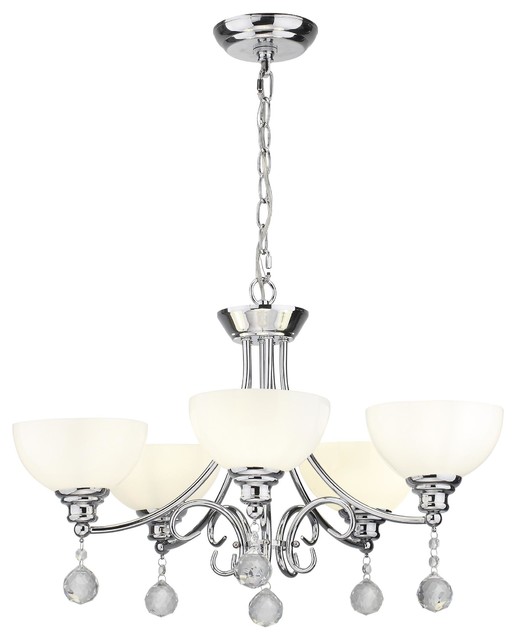 Citronelle Transitional Chrome Chandelier With 5 Lights - Transitional - Chandeliers - by Houzz