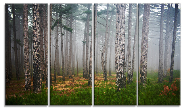 Dense Misty Forest Landscape Photography Metal Wall Art Contemporary Metal Wall Art By Design Art Usa