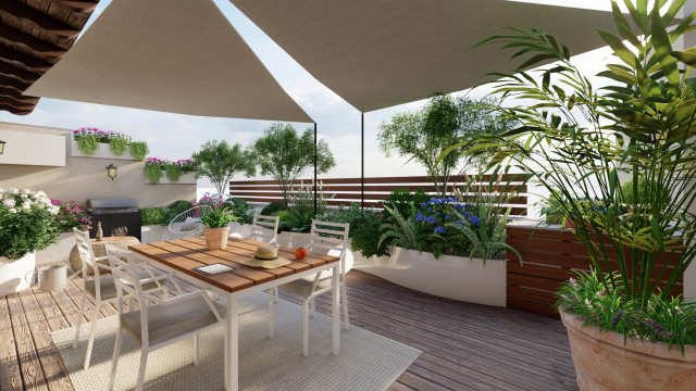 Progettazione terrazzo Milano moderno-terraza-y-balcon