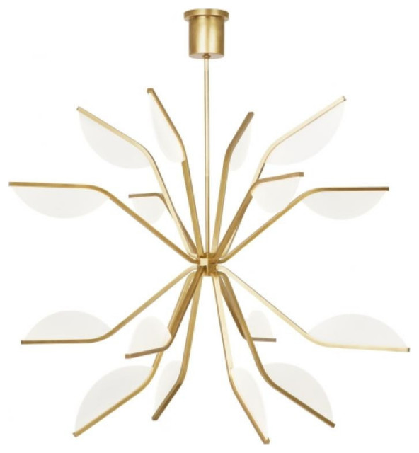 Belterra Chandelier, 16-Light, LED, Natural Brass, 46.3"W ...