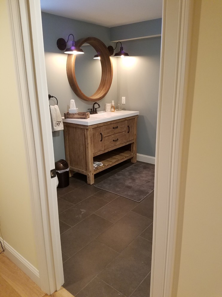 Inspiration for a rustic home design remodel in Providence
