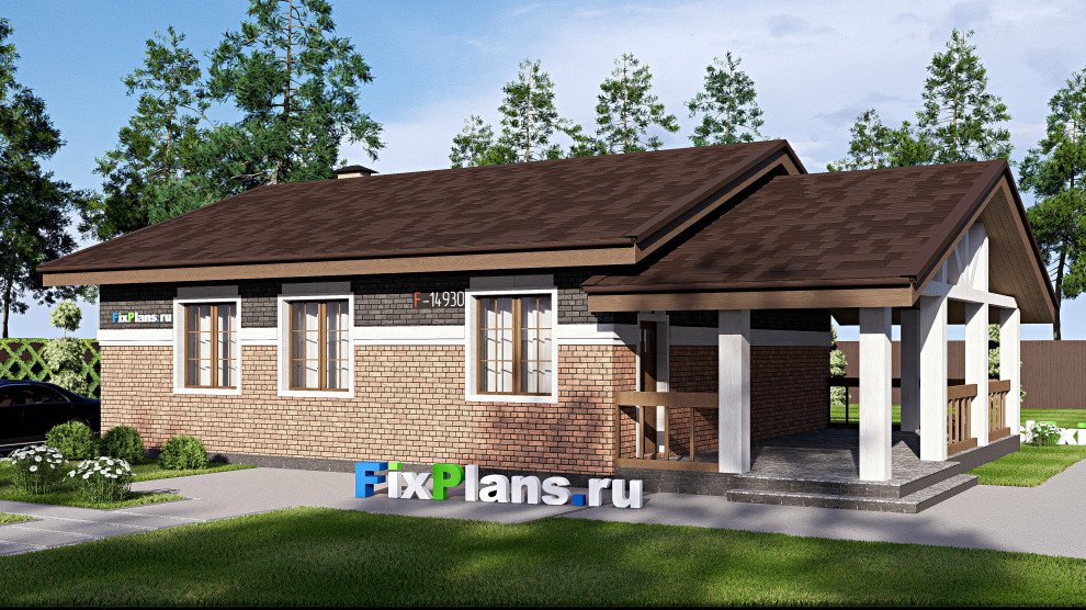 Проект одноэтажного дома 10х15м S129м2 F-14930
