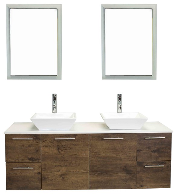 Eviva Luxury Bathroom Cabinet, Rosewood, 60"