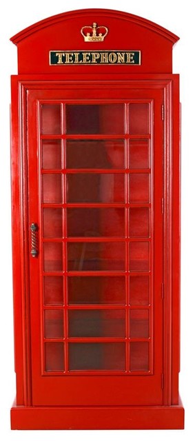 British Telephone Booth Display Cabinet Frt Nr Eclectic China