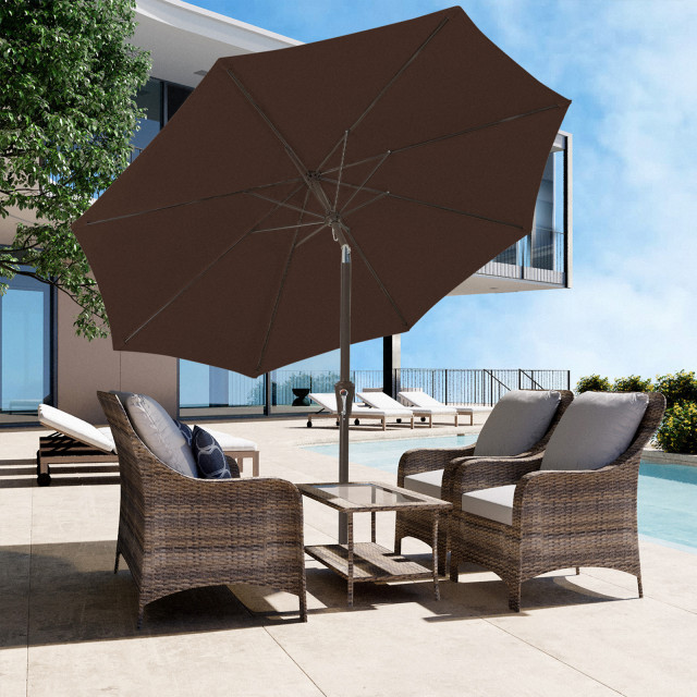 Jearey Outdoor Table Umbrella, 9' Contemporary Outdoor Umbrellas