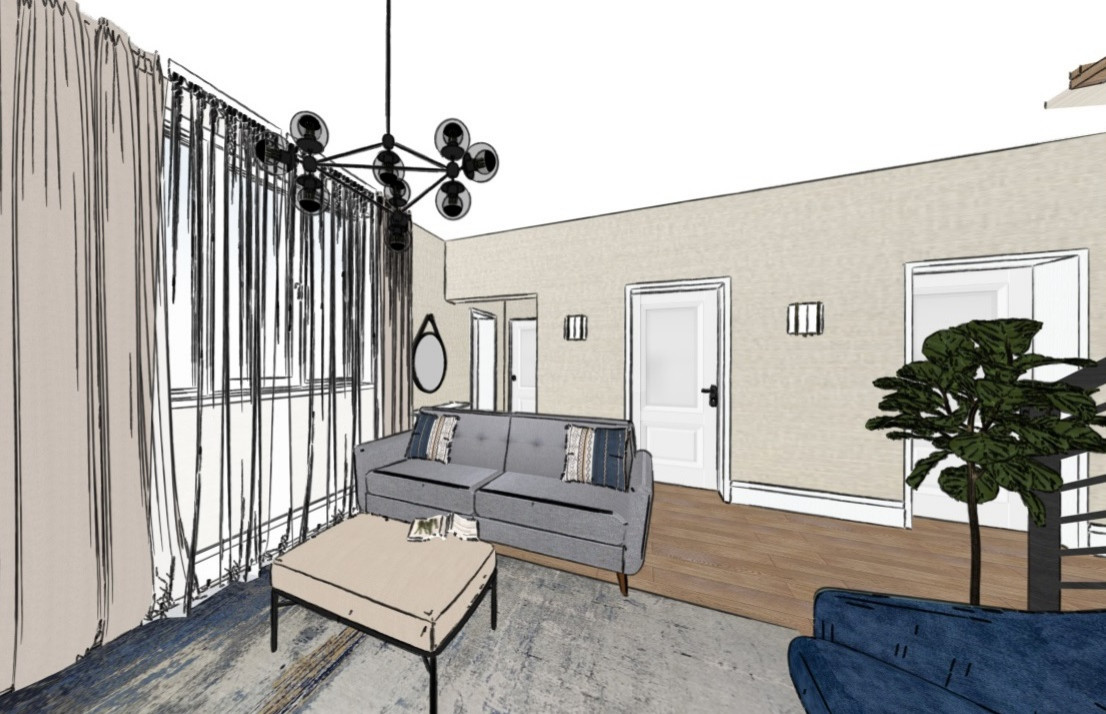 Интерьерные скетчи небольшого частного дома