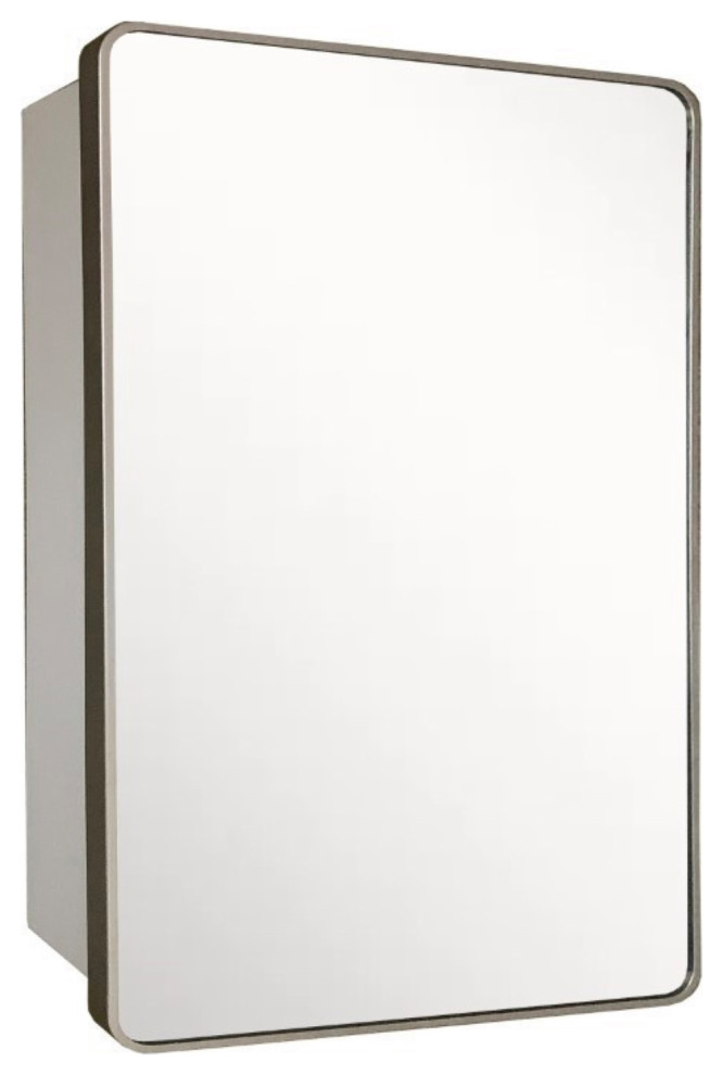 Rectangular Metal Frame Medicine Brushed Silver Modern