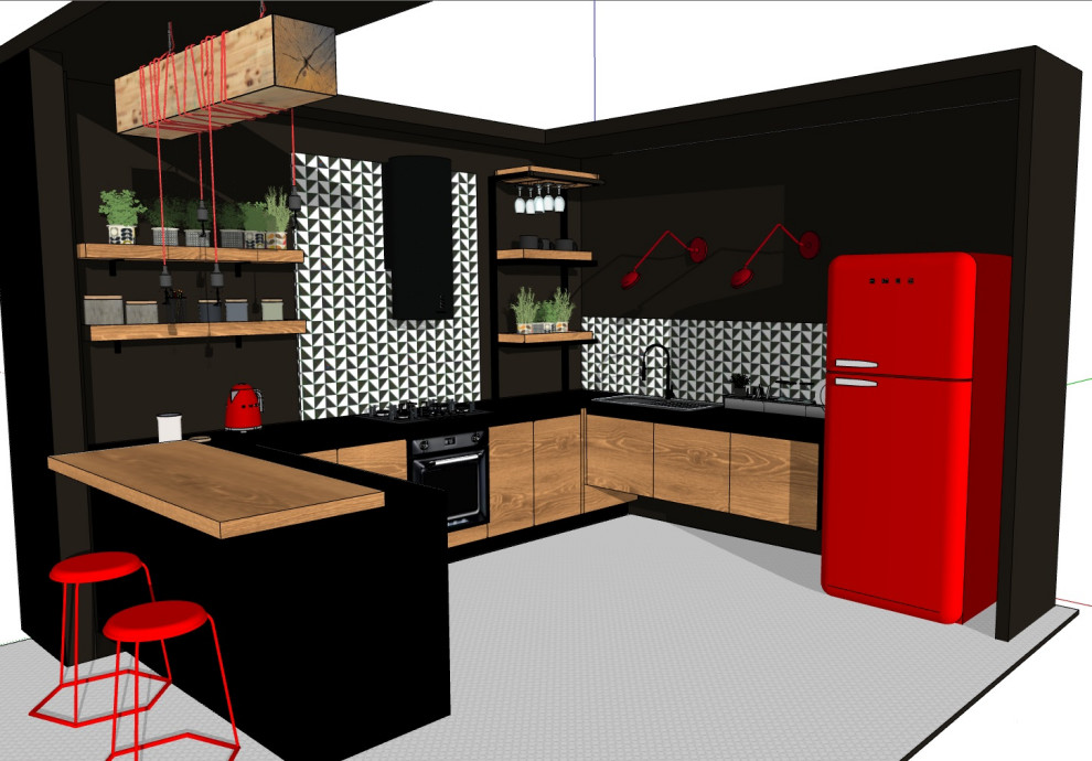 Проект: модель кухни в стиле лофт