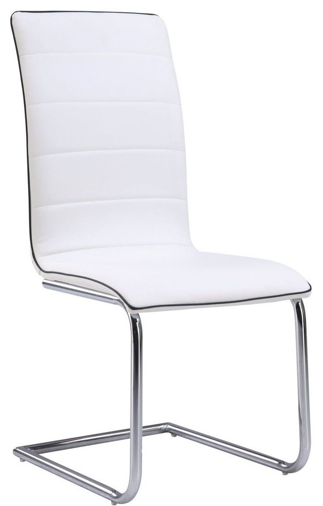 Dining Chair in Black with White Trim