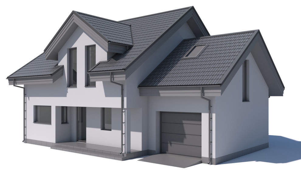 Современный дом с мансардой и гаражом, 190 м.кв.