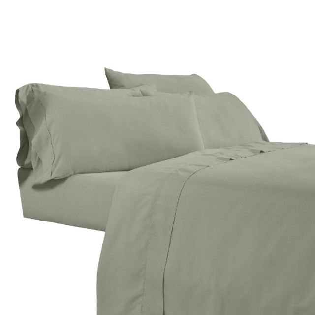 Minka 6 Piece Queen Bed Sheet Set, Soft Antimicrobial Microfiber, Green