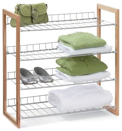 Honey-Can-Do 4-Tier Closet Accessory Shelf - Wood Frame