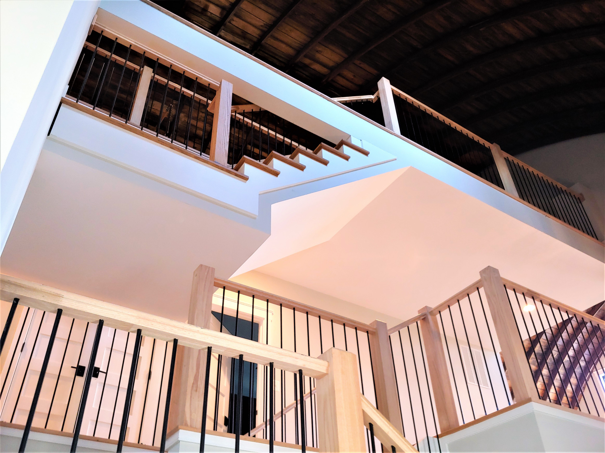 102_Straight-Freestanding Stairs/Landing in Barn Style Home, Leesburg VA 20175