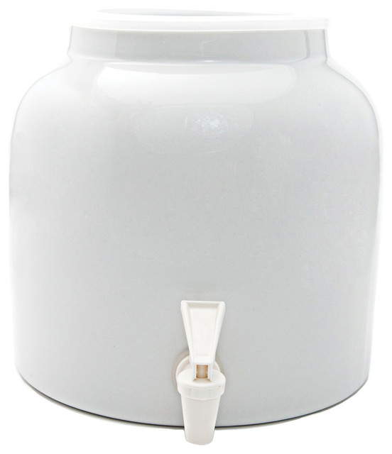 Goldwell Enterprises Inc 2.5 Gal White Porcelain Water Dispenser Crock