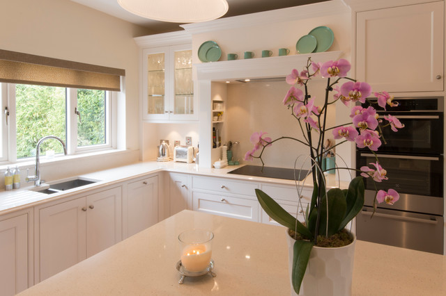 Classical hand-painted kitchen in Tumbled Marble traditional-kitchen