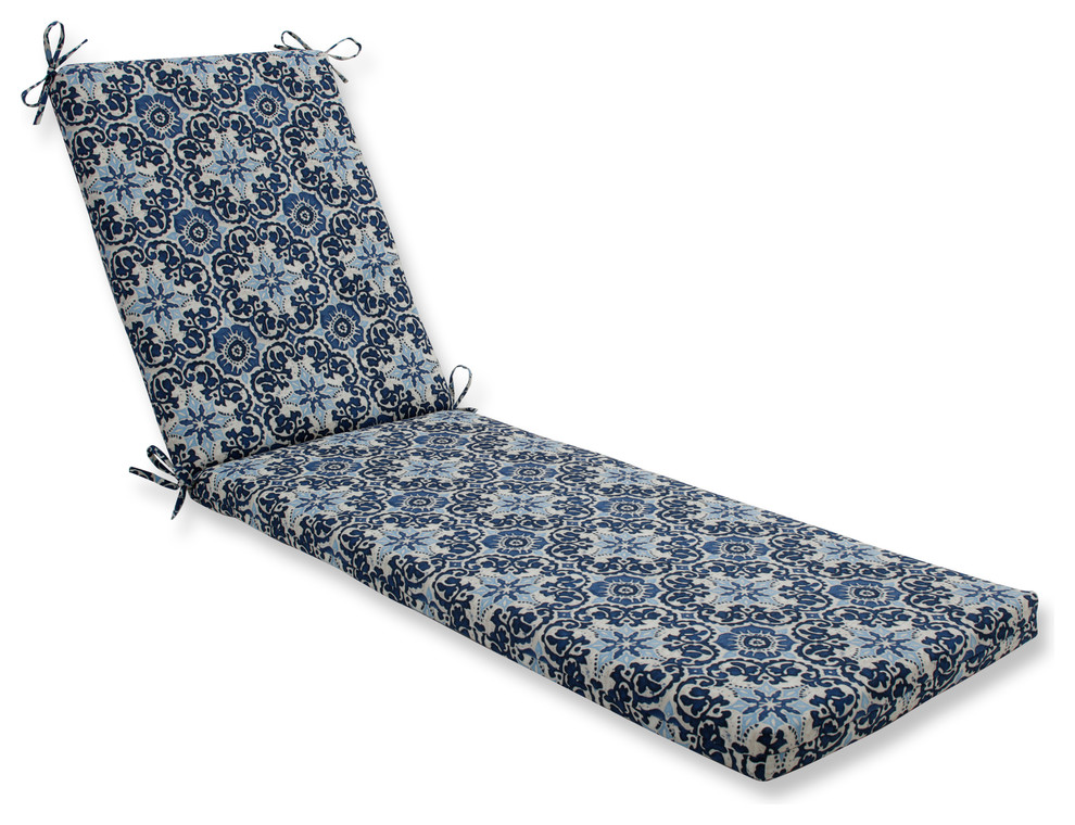 Woodblock Prism Blue Oversized Chaise Cushion