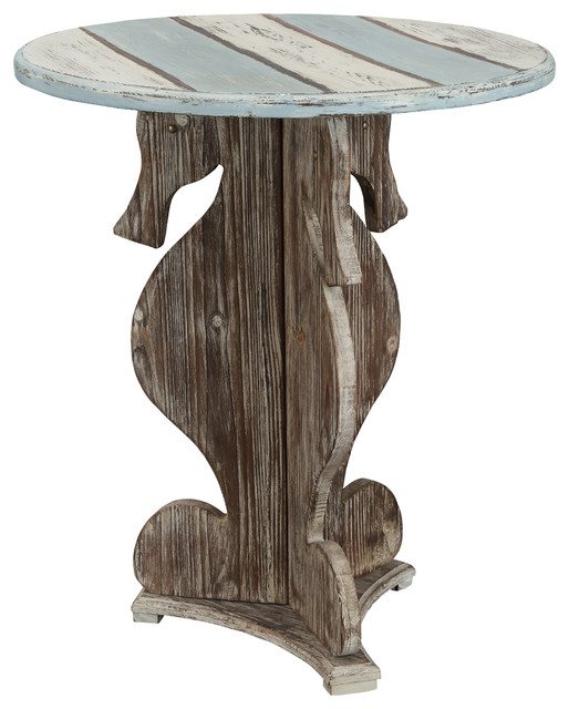 Seahorse Table, 24"x24"x28" Beach Style Side Tables And End Tables